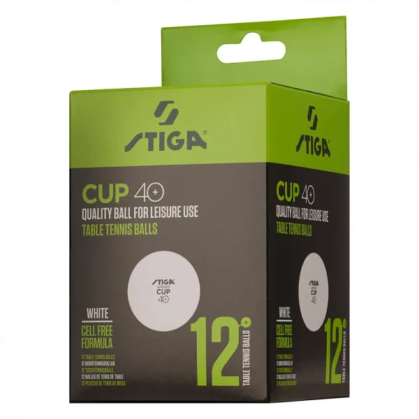 Мяч для наст. тенниса Stiga Cup ABS, 1110-2510-12, диам.40+мм, пластик, упак. 12 шт, белый за 1&nbsp;774.80 ₽ в Кемерове