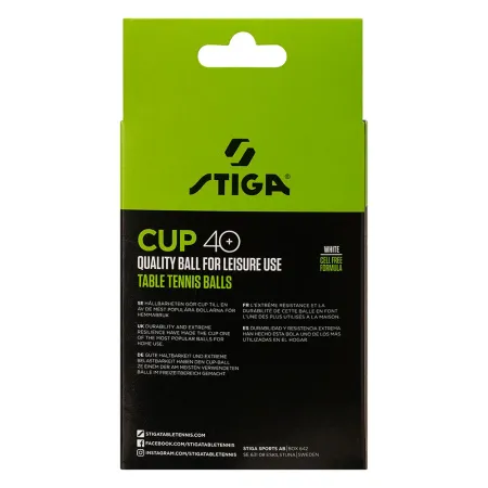 Мяч для наст. тенниса Stiga Cup ABS, 1110-2510-12, диам.40+мм, пластик, упак. 12 шт, белый за 1&nbsp;774.80 ₽ купить в Кемерове