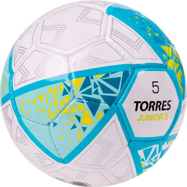Мяч футб. TORRES Junior-5, F323805, р.5,глянц.ПУ,4 сл,32 п, руч.сш,бел-бирюзовый за 2&nbsp;070.60 ₽ в Кемерове