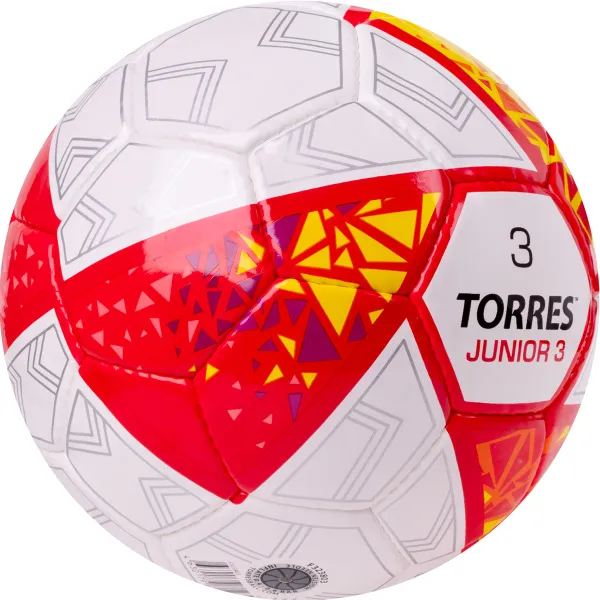 Мяч футб. TORRES Junior-3, F323803, р.3,глянц.ПУ, 4 сл, 32 п,руч.сш,бел-крас-жел за 2&nbsp;070.60 ₽ в Кемерове