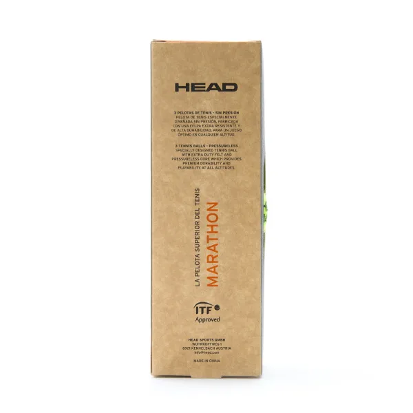 Мяч теннисный HEAD Marathon 3B, 578183, крафт. упак.3шт, без давления, фетр, нат.резина,желтый за 1&nbsp;055.70 ₽ в Кемерове