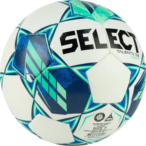 Мяч футб. SELECT Talento DB Light V23, 0775860004, р.5, 32п, ПУ, гибрид.сш, бело-зеленый за 5&nbsp;531.80 ₽ в Кемерове