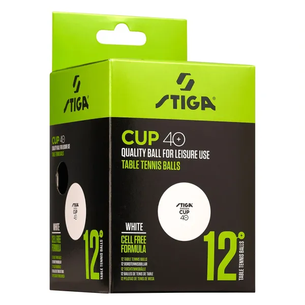 Мяч для наст. тенниса Stiga Cup ABS, 1110-2510-12, диам.40+мм, пластик, упак. 12 шт, белый за 1&nbsp;774.80 ₽ в Кемерове
