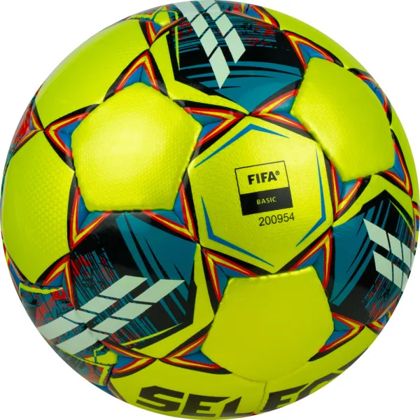 Мяч футзал. SELECT Futsal Mimas, 1053460550, р.4,FIFA Basic, 32 пан, гл.ПУ, руч.сш, жел-сине-красный за 6&nbsp;303.60 ₽ в Кемерове