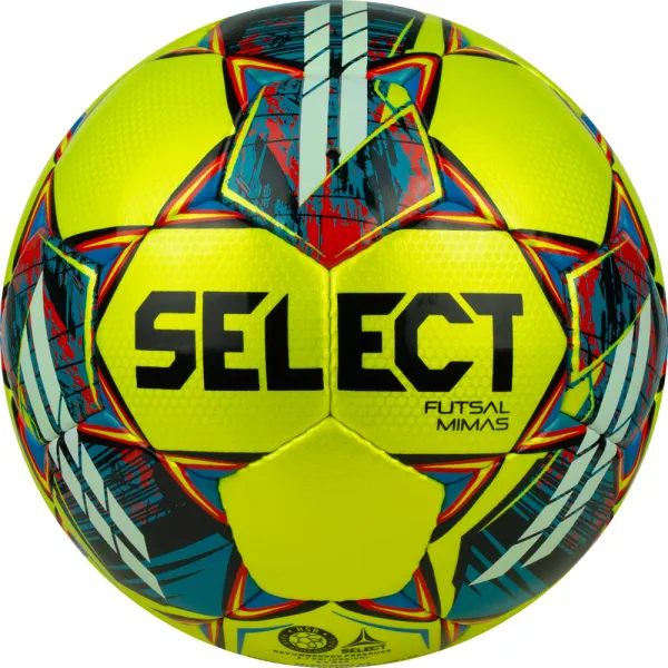 Мяч футзал. SELECT Futsal Mimas, 1053460550, р.4,FIFA Basic, 32 пан, гл.ПУ, руч.сш, жел-сине-красный за 6&nbsp;303.60 ₽ в Кемерове