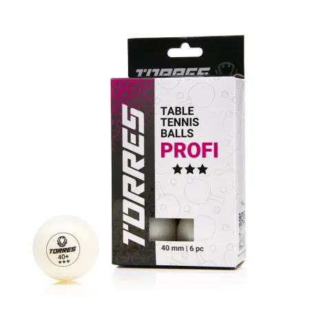 Мяч для наст. тенниса TORRES Profi 3*, TT23012, диам. 40+мм, упак. 6 шт, белый за 338.30 ₽ купить в Кемерове