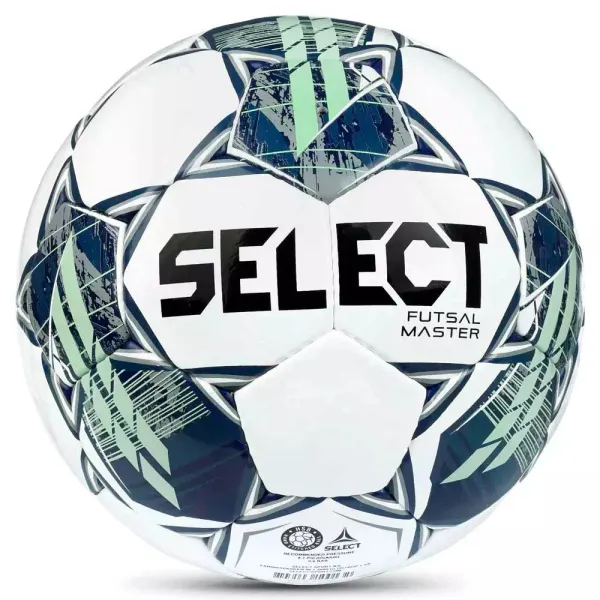 Мяч футзал. SELECT Futsal Master Shiny V22, 1043460004, р.4, Basic,32п, гл.ПУ, руч.сш,бел-син-зел за 7&nbsp;539.50 ₽ в Кемерове