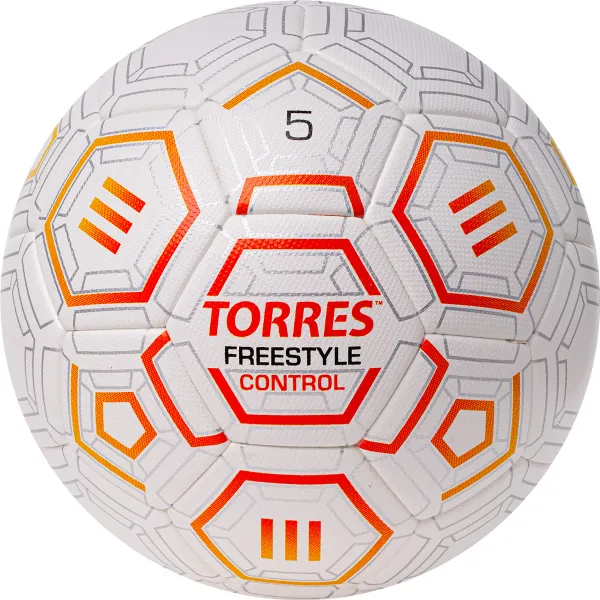Мяч футб. TORRES Freestyle Control, F3231765, р.5, 32 п.,PU-Microfi, термосшив., бело-оран-сереб за 3&nbsp;464.60 ₽ в Кемерове