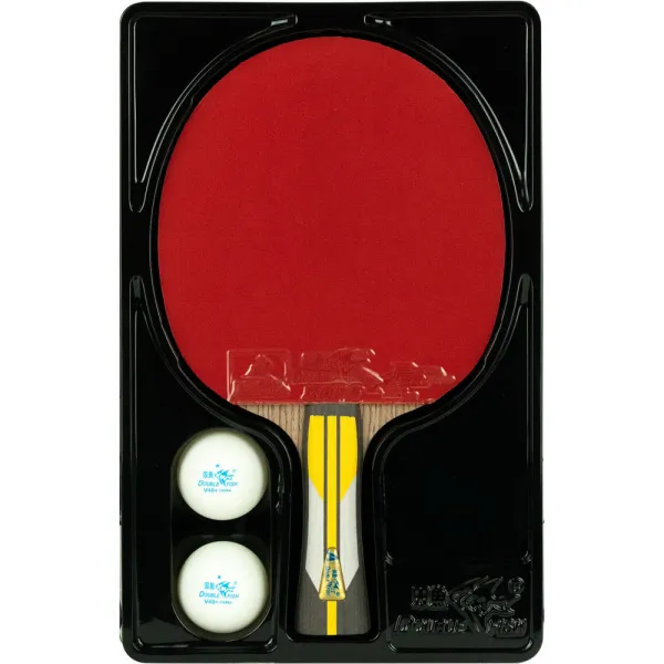 Ракетка для н/т DOUBLE FISH 6A+C, для подвин.,ITTF Appr.,накл. 2,1 мм, конич. ручка+ 2 мяча V40+мм за 3&nbsp;442.50 ₽ в Кемерове
